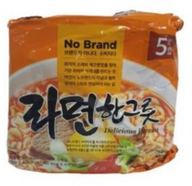 노브랜드 라면한그릇 멀티 115g 봉지라면, 5개