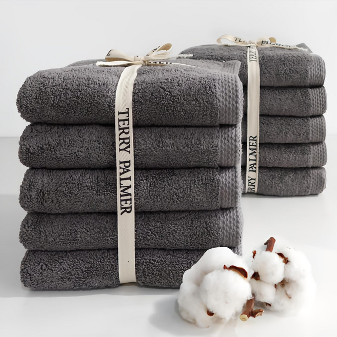 테리파머 호텔 수건 200g 30수 면사, 스톤그레이, 10개