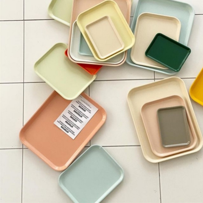 캠브로 캠트레이 사각형 대 중 소 사이즈 쟁반 트레이 21종 컬러, 스몰, 라이트 피치, 1개