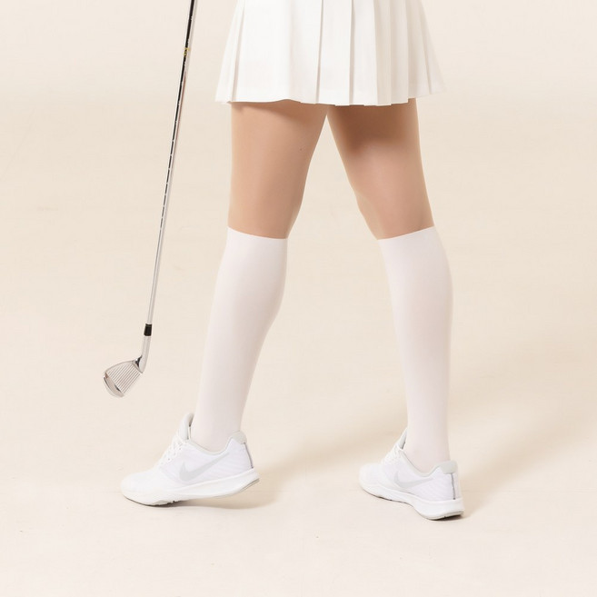 여성 골프스타킹 투톤스타킹 미끄러짐방지 헬로버디 논슬립 언더니, 화이트
