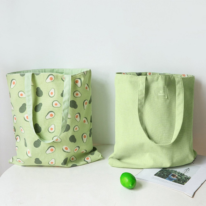 딜릭스 후르츠 양면 코듀로이 에코백 아보카도 코듀로이에코백