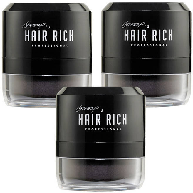 박명수흑채 박명수헤어리치 헤어파우더15g+사은품 퍼프흑채 헤어쿠션~, 흑갈색, 3개