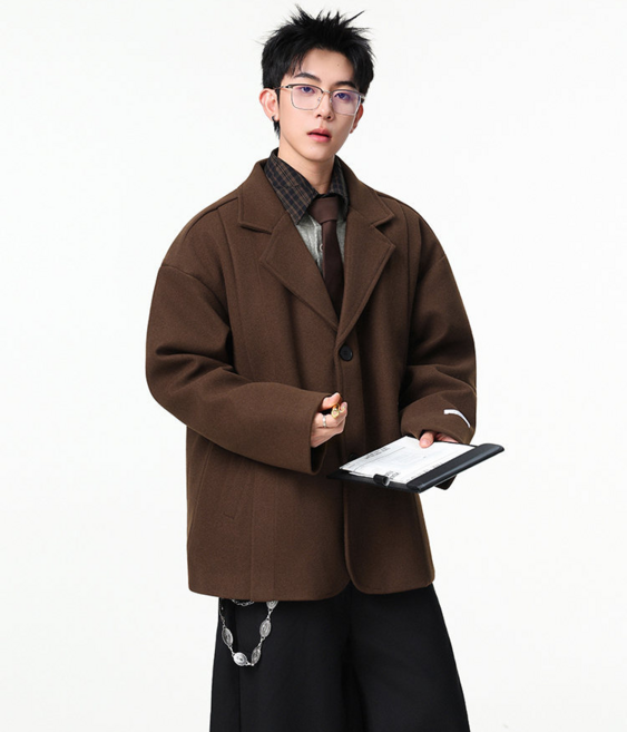 스타일닥터 남성 캐주얼 수트 재킷 오버핏 자켓 심플 빅사이즈 데일리 정장코트 투버튼 솔리드 봄가을용