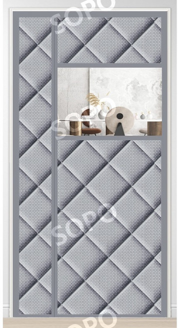 출입문 현관문 베란다 외풍차단 대형 방풍막 바람막이 커튼 양문형 찍찍이 자석 부착형 측면오픈 겨울대비, 1세트