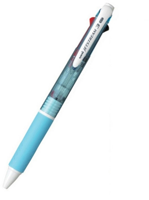 유니볼 제트스트림 볼펜 0.7mm, 3색 볼펜 라이트블루, 2개