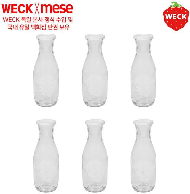 PE weck [메세몰] 독일 웩 밀폐용기 유리용기+PE마개 세트상품(4p 6p 12p), PE-766 6p, 1개