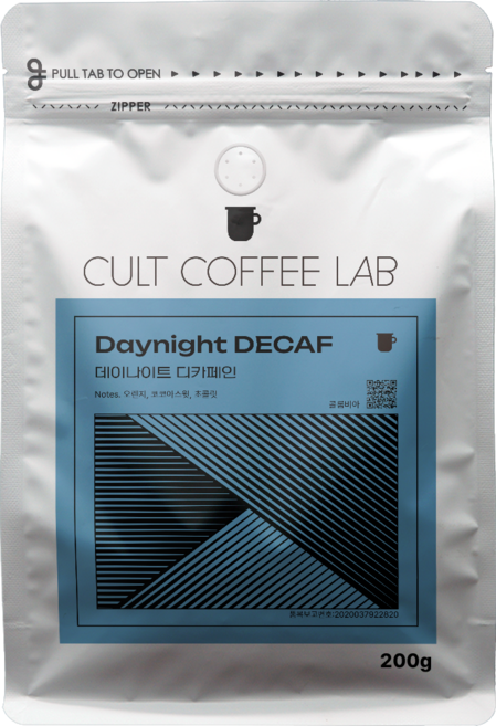 컬트커피랩 데이나잇 디카페인 콜롬비아 수프리모 슈가케인 싱글 원두, 홀빈(분쇄안함), 200g, 1개