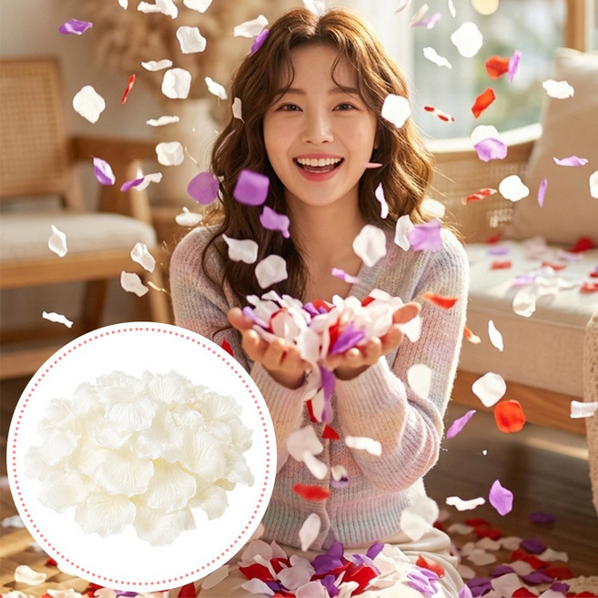 카로히포 웨딩촬영 프로포즈 꽃잎 웨딩 컨페티, 1000개, 아이보리