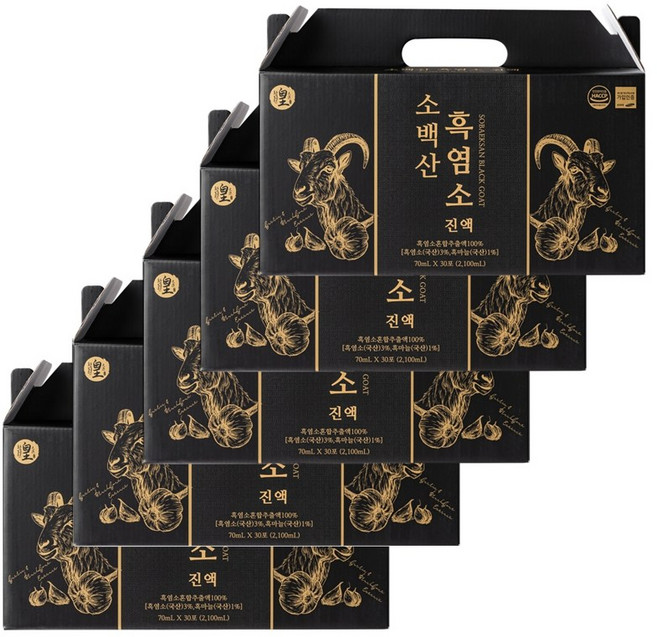 국내산 소백산 흑염소진액 70ml 30포 블랙슈퍼푸드, 5개, 2.1L
