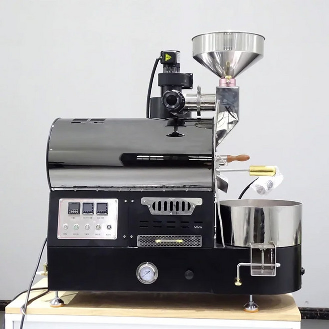 상업용 커피 로스터 지능형 로스팅 기계 전기 난방 또는 가스 프라이드 2KG, BLACK, 1개