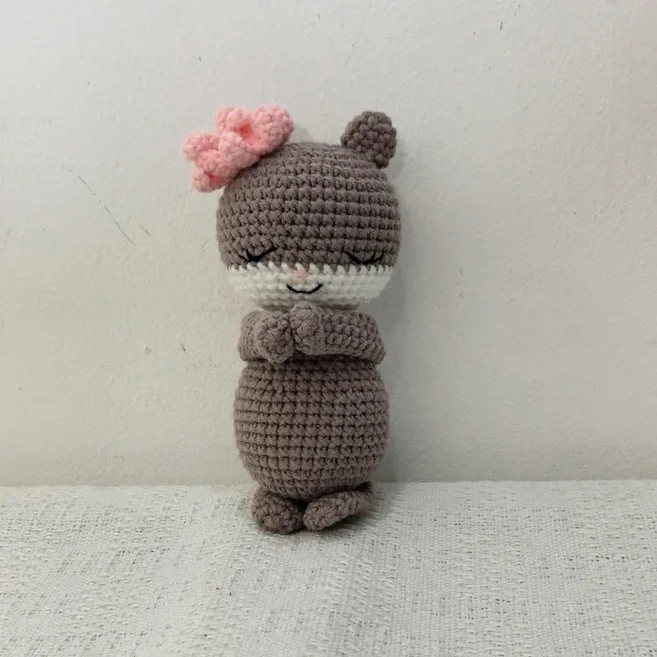 쿠쿠스토어 수제 키즈 룸 데코 인형 동물 Amigurumi 공예 어린이 부드러운 여우 암소 양고기 생일 잠자는, 12 38