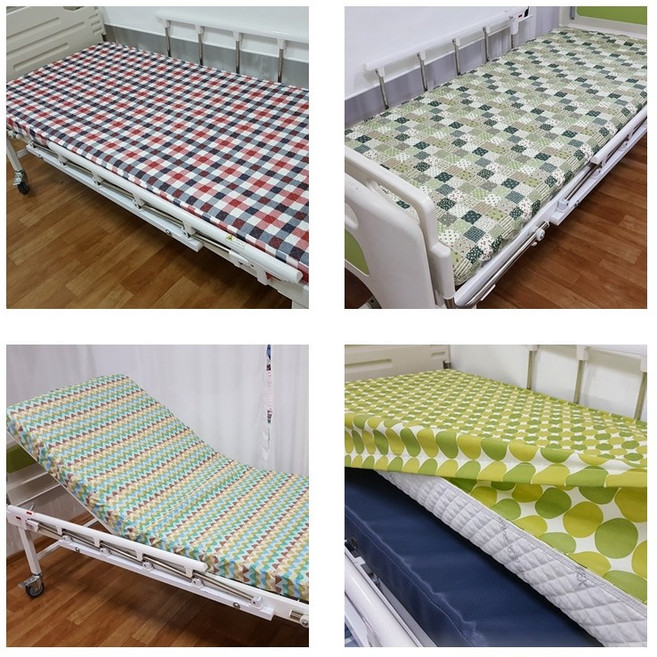 (싸개형) 입원실용 병원침대커버 매트리스커버 - 면혼방 32종류 / 맞춤제작 에어 욕창매트 사용 가능 (N120601)