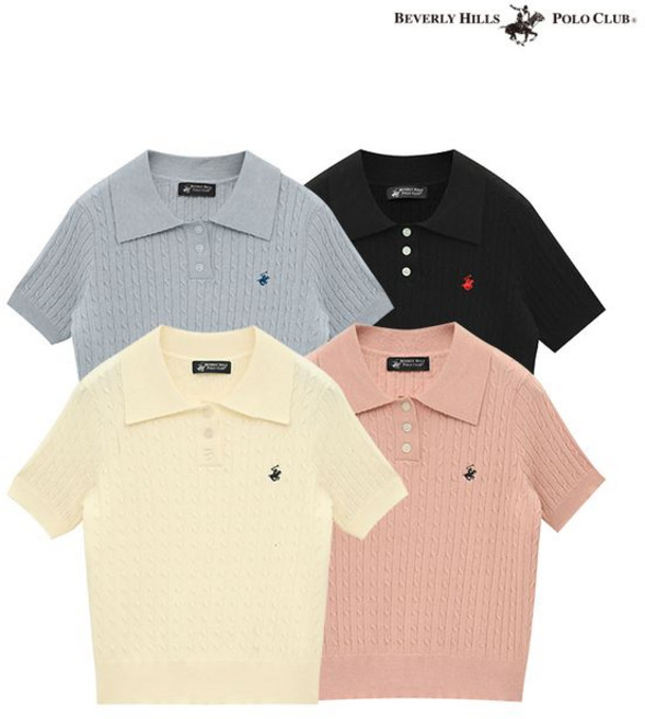 비버리힐스폴로클럽 여성 폴로 레거시 클래식 케이블 카라 니트 TK011
