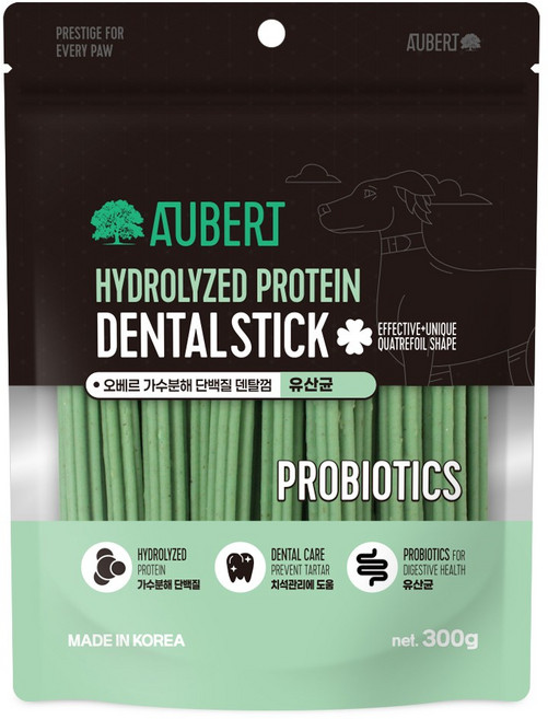 오베르 가수분해 강아지 덴탈스틱, 1개, 300g, 유산균
