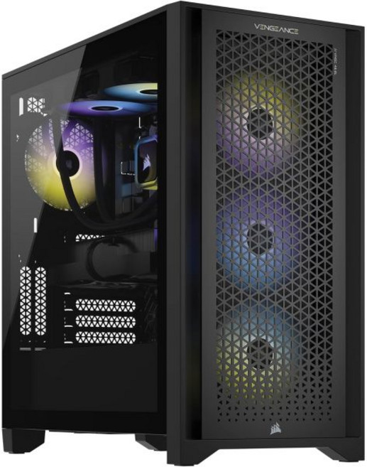 Corsair 코르세어 벤전스 i7500 게이밍 PC – 수냉식 인텔 코어 i9-14900KF CPU 엔비디아 지포스 RTX 5080 GPU 32GB RGB DDR5 메모리 2, i9 14900KF / 4090, Black