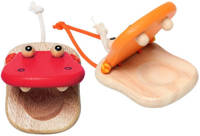 아기 원목 하마캐릭터 짝짝이랜덤 애기선물 음악교실, 2개