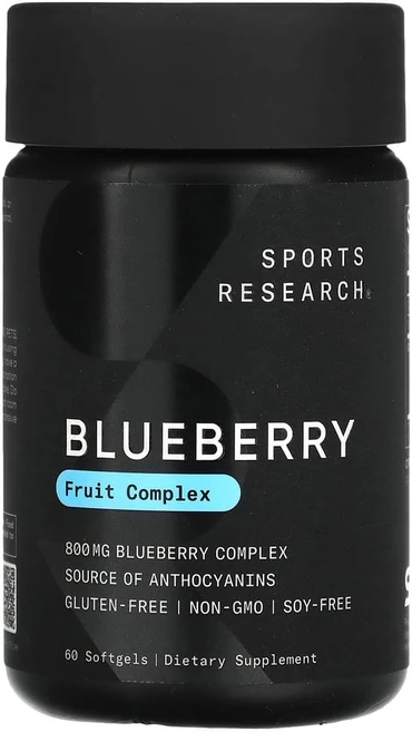 스포츠리서치 블루베리 농축액 800mg 소프트젤 60정, 1개 - 쿠팡