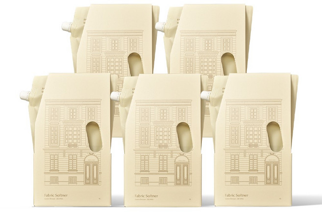 [메가팩] 마켓올슨 고농축 반컵 섬유유연제 리필, 그린 브리즈향, 1L, 5개