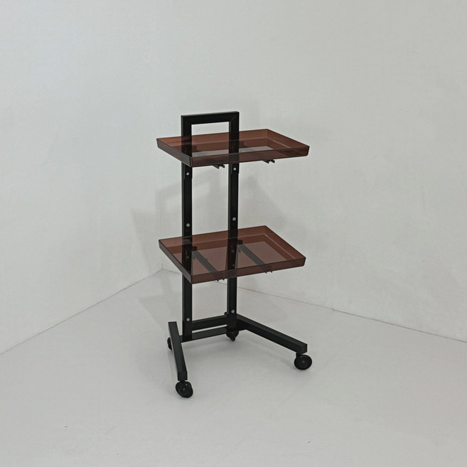 누스NOUS 미용 접이식 시술 츄레이 미용실 트레이 커트 정리대 웨건, 2단, 브론즈