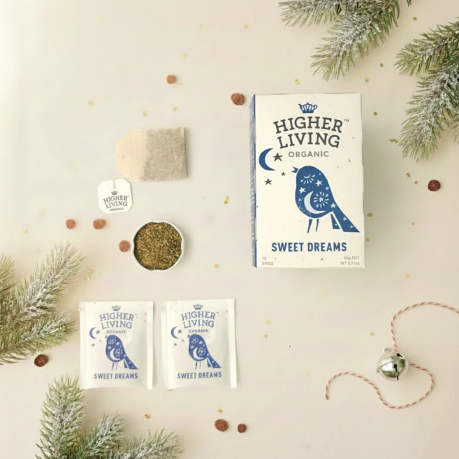 영국 하이어리빙 유기농 스위트드림 차 카모마일 라벤더 카페인프리 허브차 1.8g 15티백, 1개, 15개 - 쿠팡