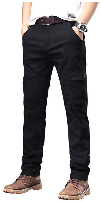 男士寬鬆直筒多口袋休閒工作褲