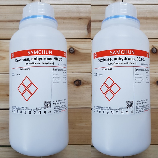 덱스트로즈 ; 포도당 ; 글루코즈 (EP/GR) 500G 1KG (kor) Dextrose anhydrous Glucos, SAM-EP(500G) 98%