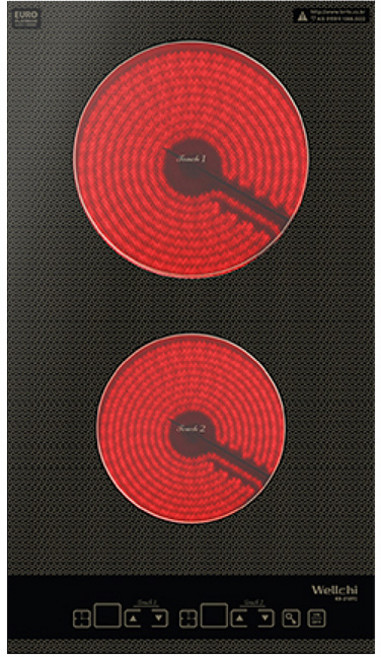 리안츠 2구 LH-202 하이라이트 전기렌지 2구 빌트인 매립형 가정용 원룸 오피스텔 펜션 캠핑, 웰치 2구 하이라이트 [빌트인]