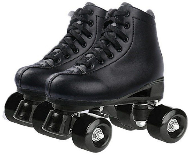 LED 커플 롤러 스케이트 슈즈 남자 여자 4륜 섬광 바퀴 발광 추억, B_ 블랙+블랙휠, 1개