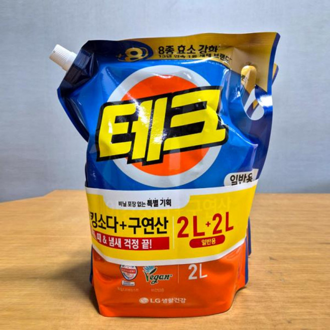 엘지생활건강 테크 베이킹소다 구연산세제 2L + 2L 리필 일반용, 상세페이지 참조