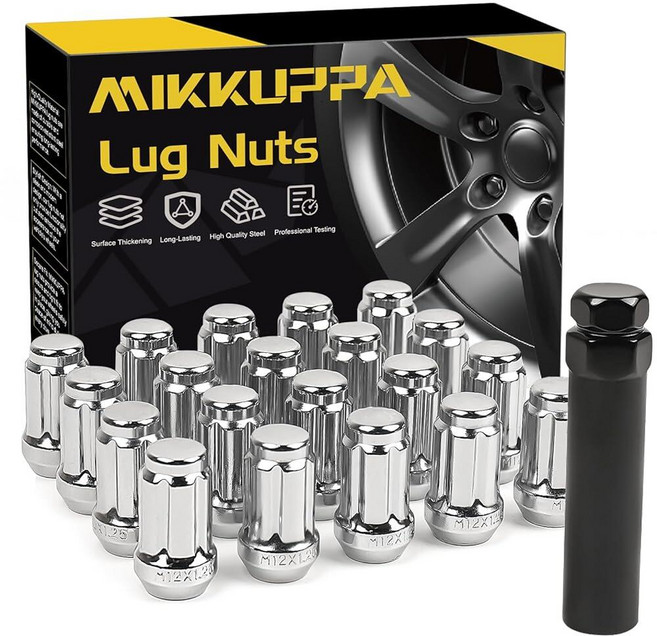 MIKKUPPA M12x1.25 러그 너트 - 1993-2022 닛산 알티마 1988-2022 닛산 맥시마 1997-2023 스바루 포레스터 애프터마켓 휠 20피스 크롬 클, MIKKUPPA M12x1.25 러그 너트 - 1993