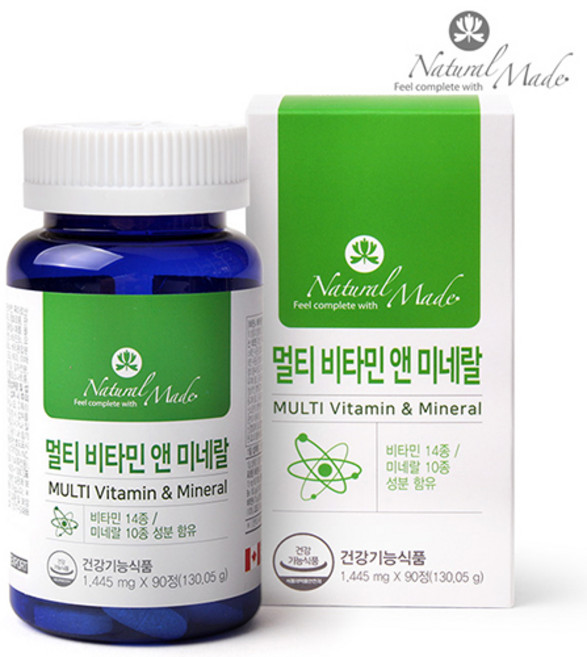 멀티비타민 종합비타민 미네랄 남성 여성 중년 비타민C B D A 아연 비오틴 철분 몰리브덴 요오드 셀레늄 비타민K 나이아신 피로회복 에너지 영양제 가족, 90정, 1개