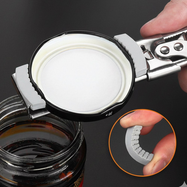 길이조절 다용도 오프너 미끄럼방지 스테인리스, 1개, 실버 대형