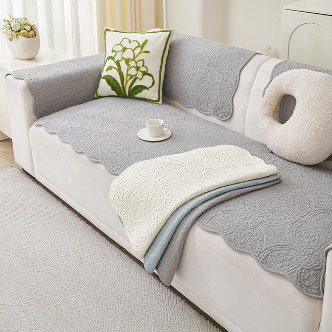 사계절 소파패드 2-4인용 순면 워싱 미끄럼방지 부드 양질 프렌치 세이코