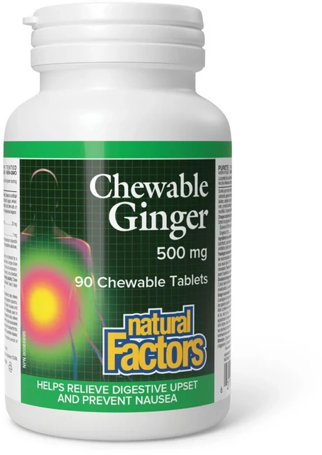 내추럴팩터스 츄어블 진저 생강추출물 500mg 90정 간편한 섭취, 1개 - 쿠팡