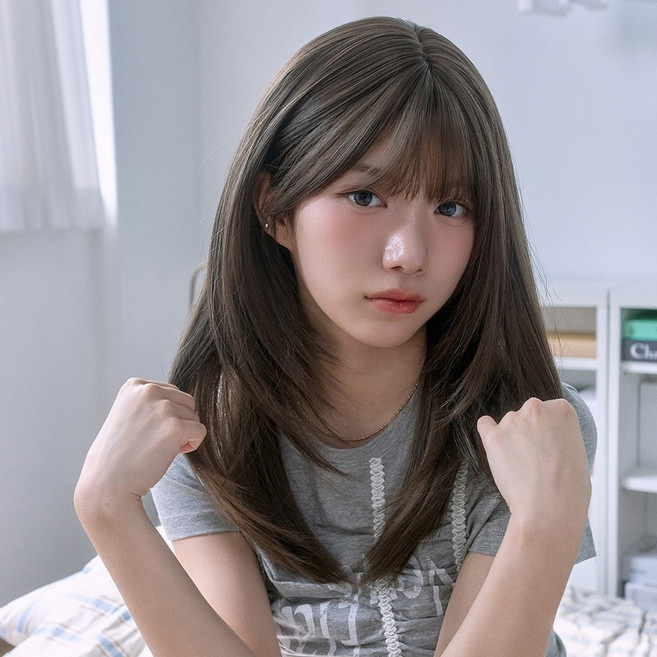 핑크에이지 논클립 통가발) 레이어드 괄호컬 셀레스트, 1개, CB#트러플브라운