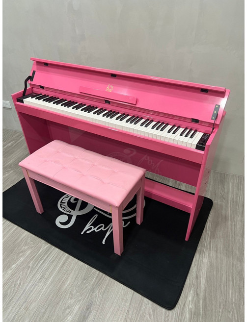 BAJA-288 重槌88鍵電鋼琴，粉色，藍芽智能教學，真實鋼琴觸感，適用音樂檢定與比賽, 粉紅色鋼琴烤漆,Q25雙人升降琴椅, 1個