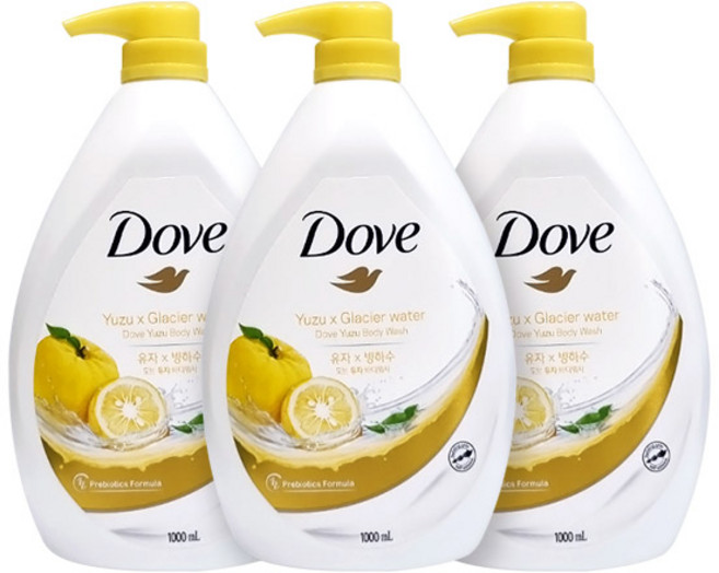 도브 바디워시 프레쉬 유자, 1kg, 3개