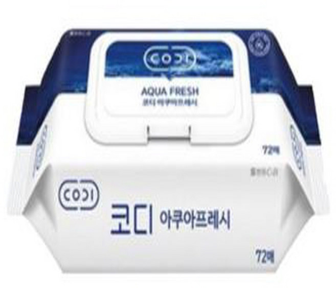 코디 아쿠아프레시 캡형 물티슈 72매, 1개