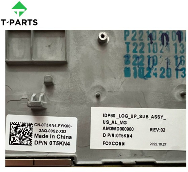 새로운 0T5KN4 블랙 ALIENWARE X1 R1 상단 케이스 팜레스트 키보드 KB 베젤 C 쉘