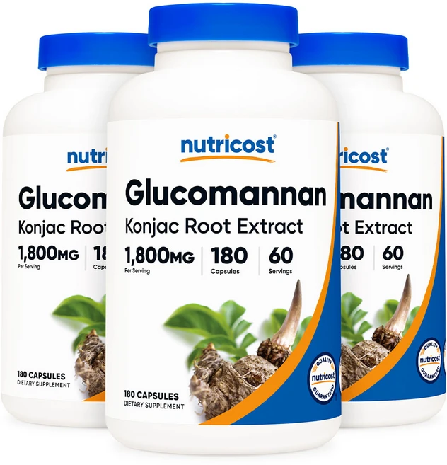 뉴트리코스트 글루코만난 곤약 뿌리 추출물 1800mg 캡슐 180캡슐, 3개, 단품, 180정 - 쿠팡