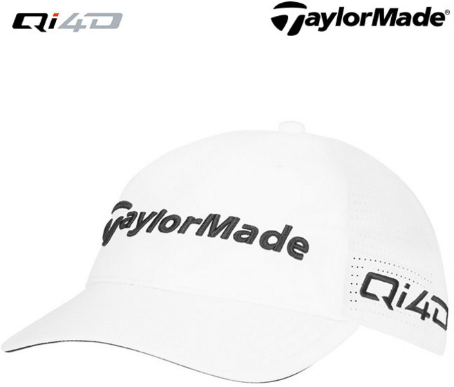 테일러메이드 TM26 투어 라이트 테크 골프모자 Qi4D로고, 1개, 화이트