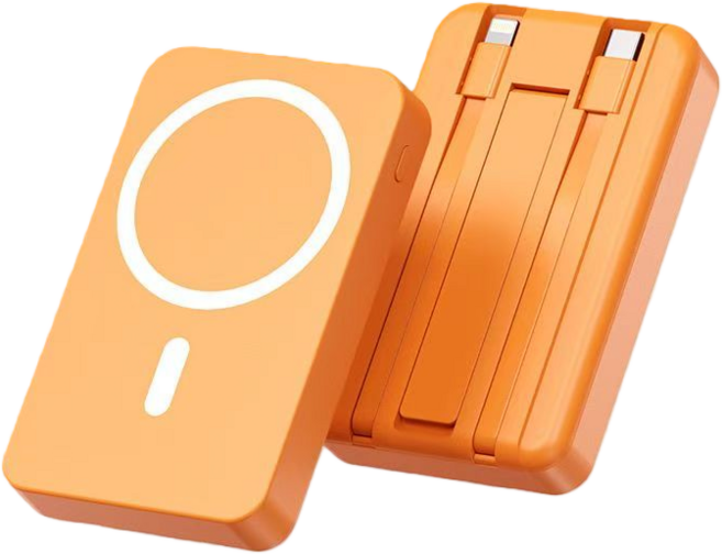 無線磁吸行動電源 20000mAh 自帶線支架 3C Wh標示 可上飛機, 愛馬橙【有線22.5W+無線磁吸15W】, K04