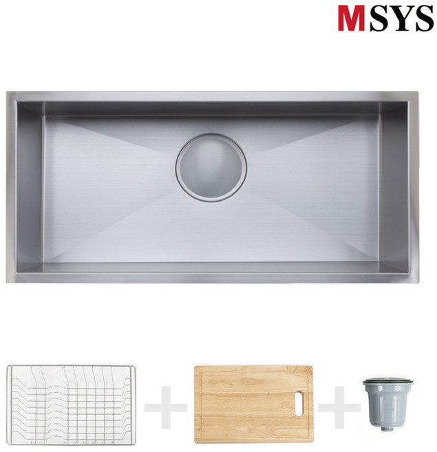 MSYS 엠시스 RSQ900 대형 사각 씽크볼, 스텐배수구(통망), 1개