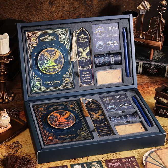 마법 학교 노트북 세트 선물 세트 노트북 해리 포터 다이어리 고품격 다이어리, 1개, 래번클로 파란색