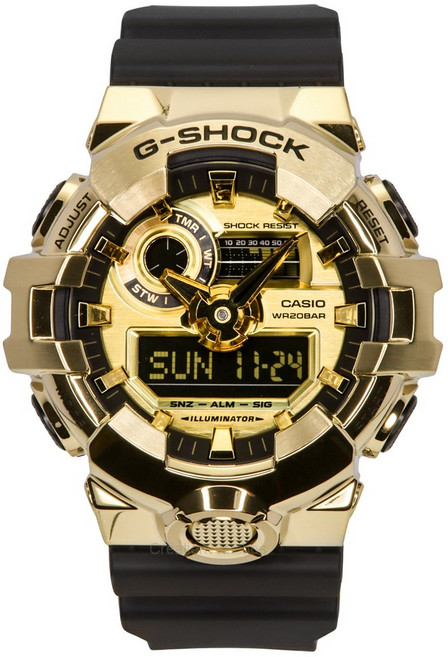 카시오 G-Shock G-Steel 아날로그 디지털 레진 스트랩 골드 다이얼 쿼츠 GM-700G-9A 200M 남성용 시계