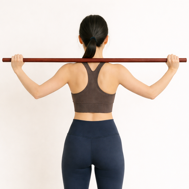 테텔레스타이 스트레칭봉 박달나무 요가봉 필라테스 요가 스트레칭 십자 목봉 스트레칭바 스틱 바른자세, 지름 약3cm, 단품, 1개