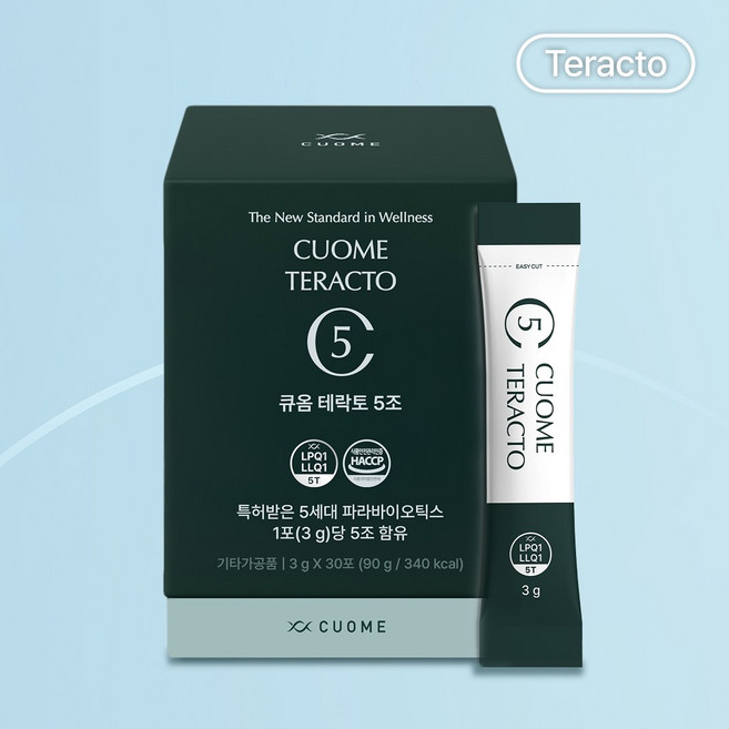 큐옴 테락토 5조 포스트바이오틱스 5조마리 임산부 암환자 부모님 면역력 장건강 유산균 90g(30포), 90g, 6개