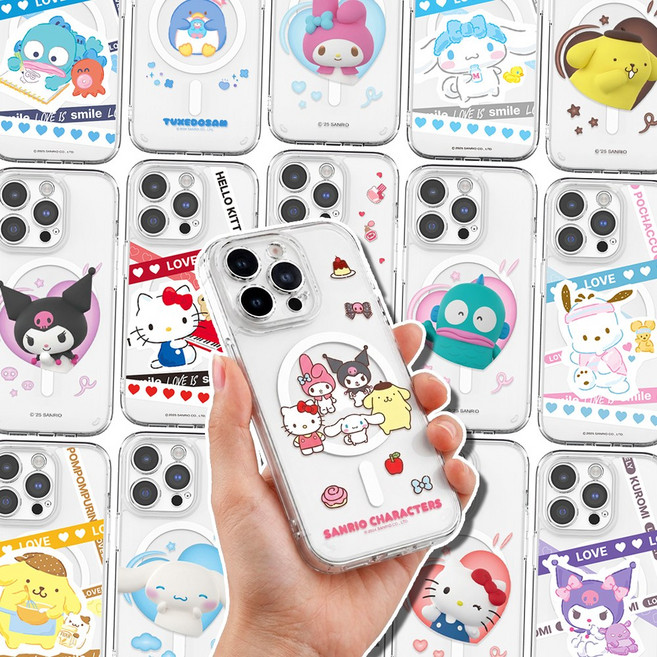 산리오 맥세이프 카메라 렌즈 보호 투명 클리어 케이스