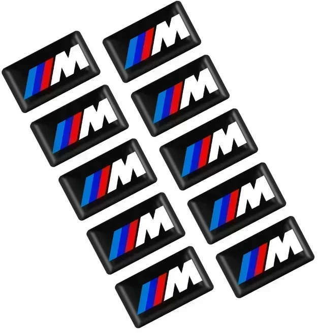 10/20개 자동차 스타일링 3D 엠블럼 에폭시 장식 스티커 BMW M 퍼포먼스 알피나 X1 X3 X4 E87 E36 E46 E90, 02 M 10pcs