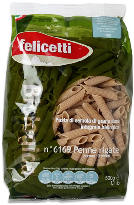 펠리체티 유기농 통밀 펜네, 500g, 1개